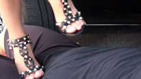 Femdom girl shows off her slave to a friend